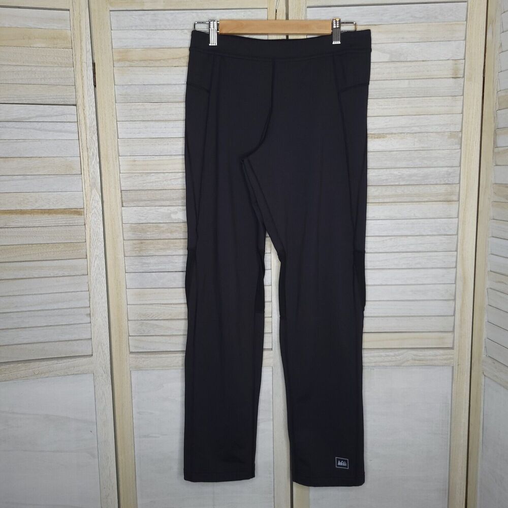 REI Trail Pants Black Ankle Zip Drawstring Pockets Key Pocket Small Womens 29x30